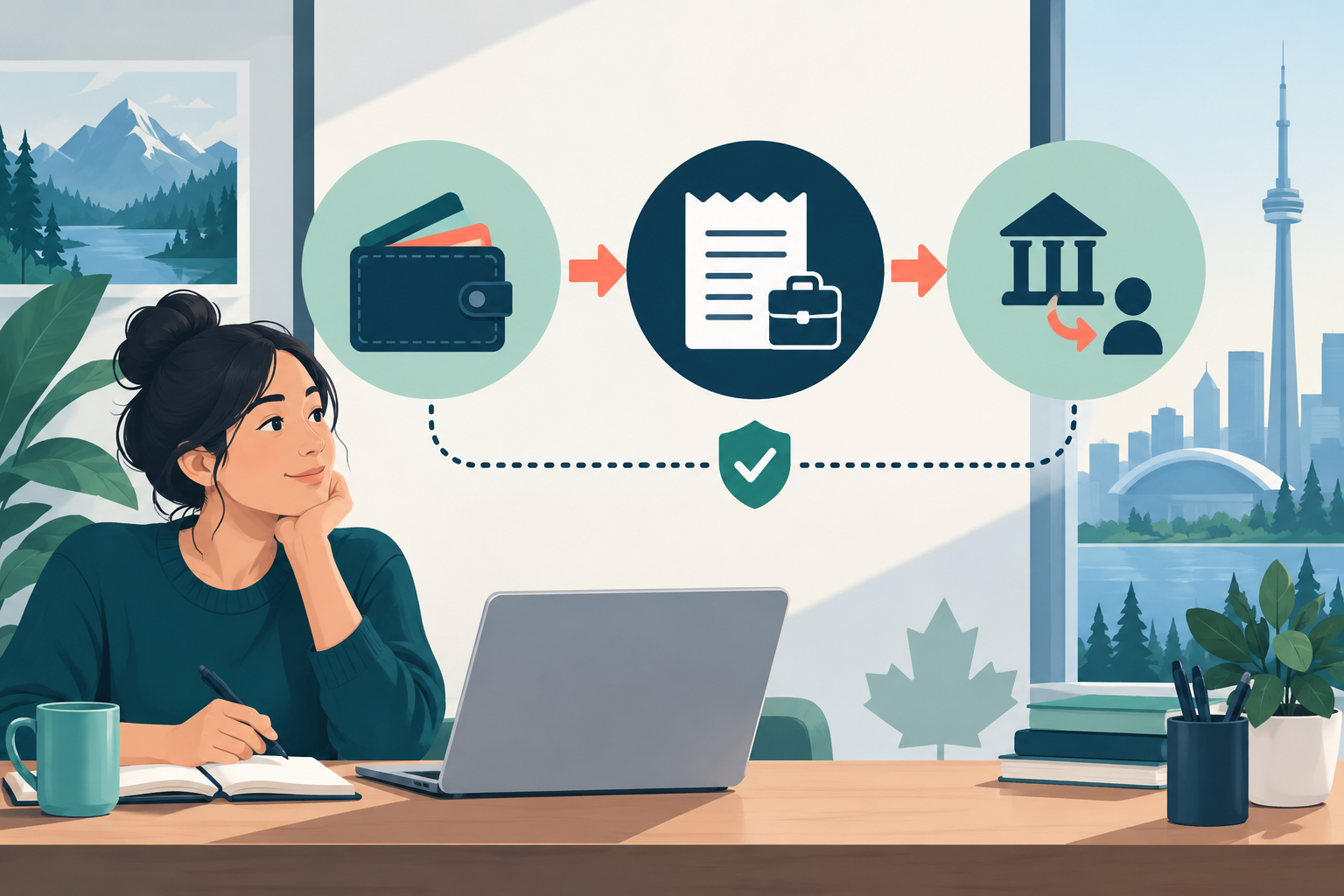 Privacy-safe flow from a personal wallet to a Business expense record and documented repayment